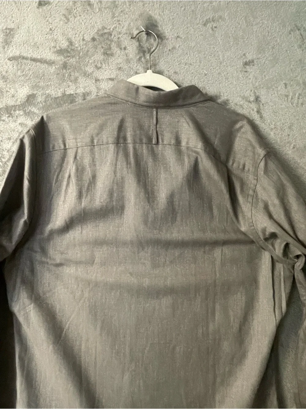 Banana Republic L Gray Luxe Flannel Slim Fit Collared Shirt NWT
